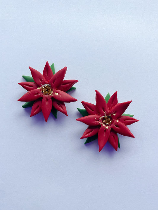 Poinsettia Earrings