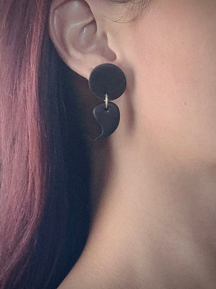 Semi-Colon Earrings ;