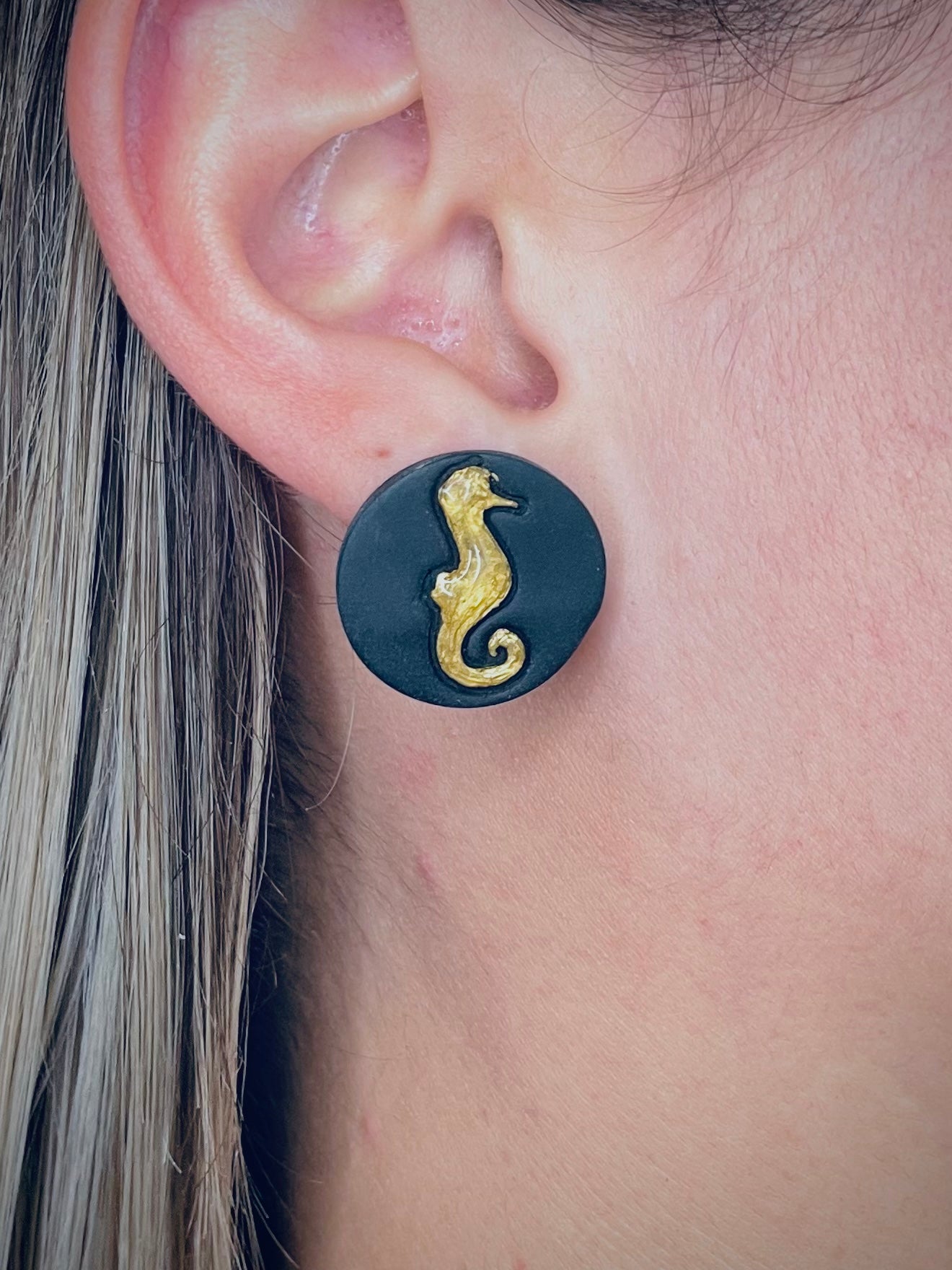 Seahorse & Starfish Stud Earrings